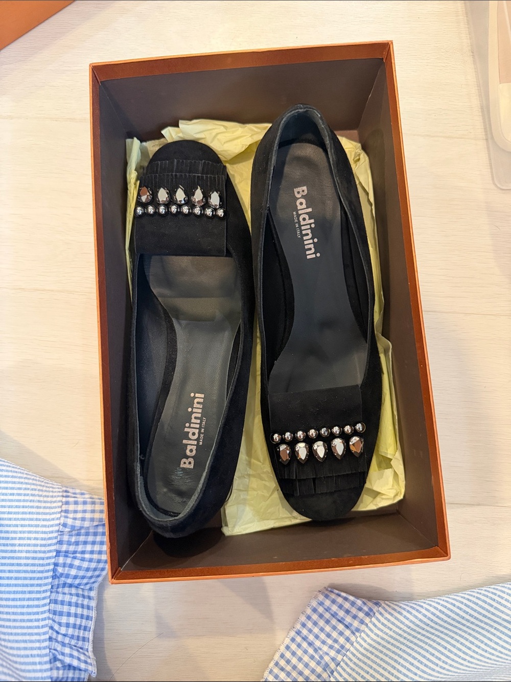Baldinini Black Suede Jeweled Loafers